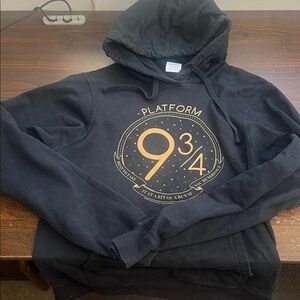 Platform 9 3/4 Black Hoodie with Gold Print